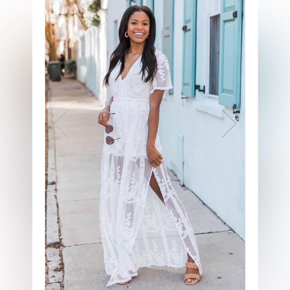 LACE MAXI IVORY DRESS ROMPER